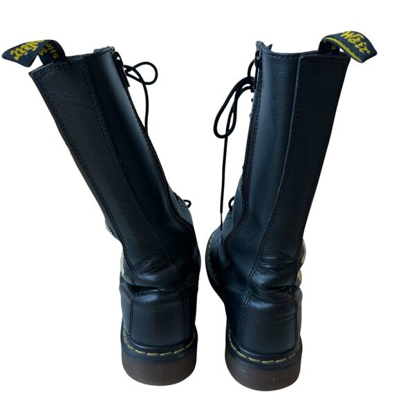 Dr. Martens Celeste Combat Boots Black Leather Angel Wings Women's Size 8 - Picture 8 of 11